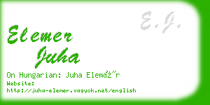 elemer juha business card